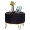 Fabulaxe Round Velvet Ottoman Stool Raised with Hairpin Gold Base, Black, Large QI004324.BK.L - alternate 7